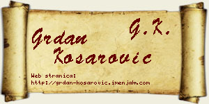 Grdan Košarović vizit kartica